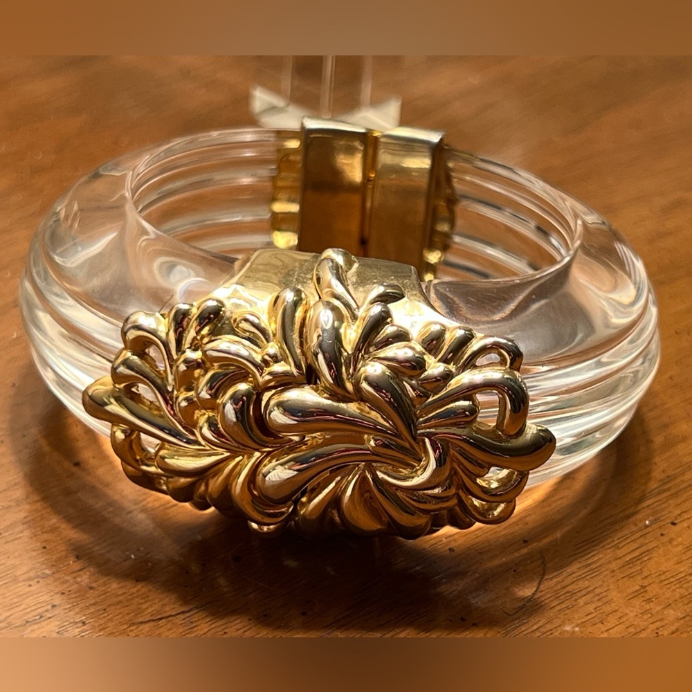 Vintage 1980s Designer Inna Cytrine Paris Lucite Bangle Bracelet